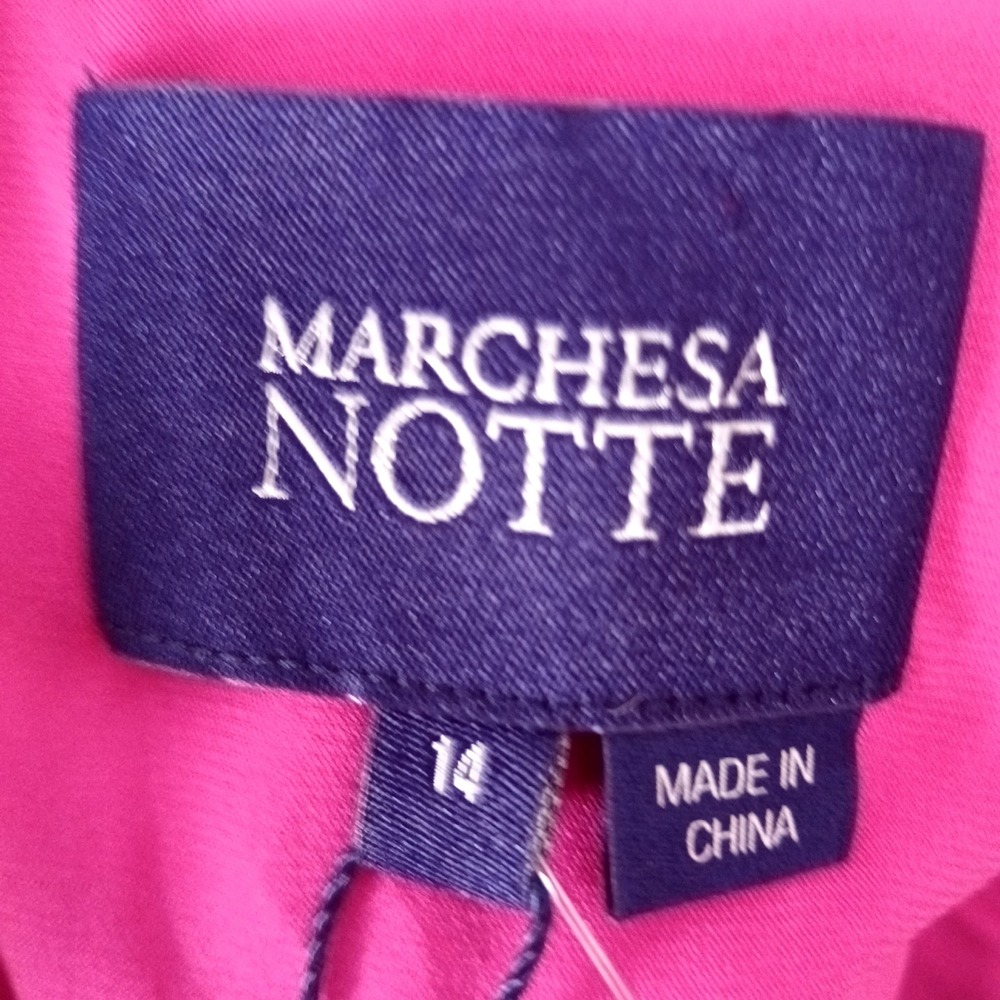 Marchesa Notte Dress Womens 14 Pink Beaded Cocktail Fit & Flare Sleeveless NWT - Picture 10 of 10